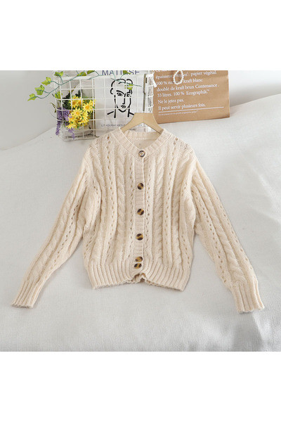 Ženski kardigan u retro stilu s gumbima i dugim rukavima