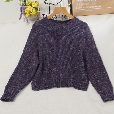 Γυναικείο casual πουλόβερ φαρδύ μοντέλο με στρογγυλή λαιμόκοψη