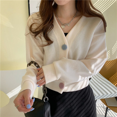 Casual γυναικεία λεπτή ζακέτα με χρωματιστά κουμπιά