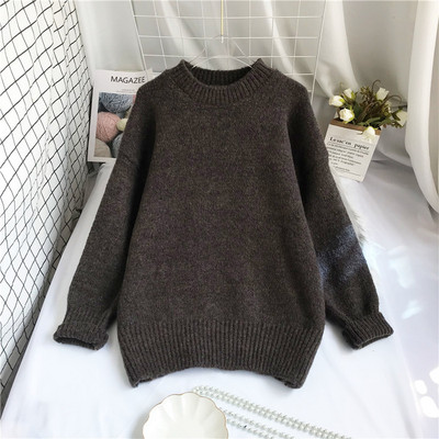 Ümara kaelusega vabaaja naiste kampsun - lai mudel