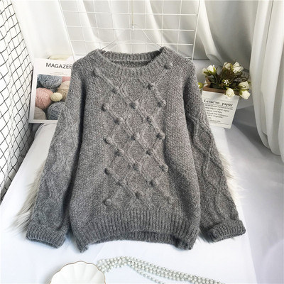 Naiste kampsun - ümara kaelusega ja pikkade varrukatega