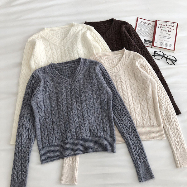 Γυναικείο casual πουλόβερ με λαιμόκοψη