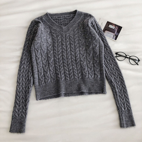 Γυναικείο casual πουλόβερ με λαιμόκοψη