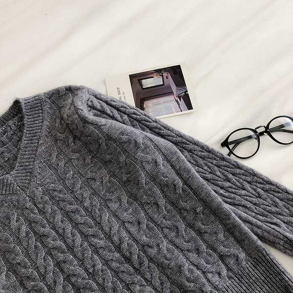 Γυναικείο casual πουλόβερ με λαιμόκοψη