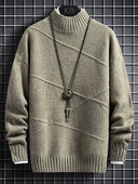 Ζεστό χειμερινό ανδρικό πουλόβερ  - κλασικό μοντέλο