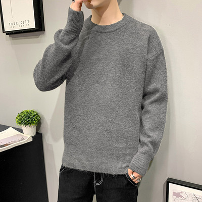 Ανδρικό πουλόβερ με στρογγυλή λαιμόκοψη