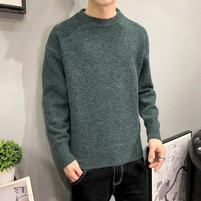 Ανδρικό πουλόβερ με στρογγυλή λαιμόκοψη