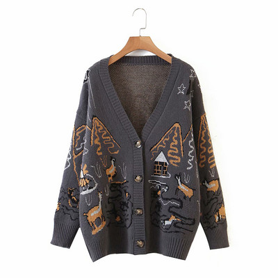 Moodne värvimustriga naiste kardigan