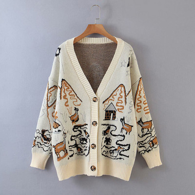 Moodne värvimustriga naiste kardigan