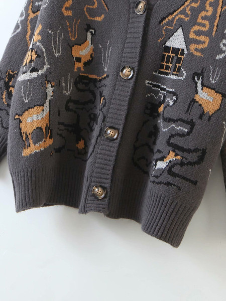 Moodne värvimustriga naiste kardigan