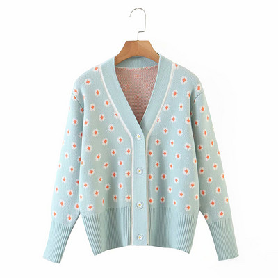 Γυναικεία ζακέτα με λουλουδάτο μοτίβο