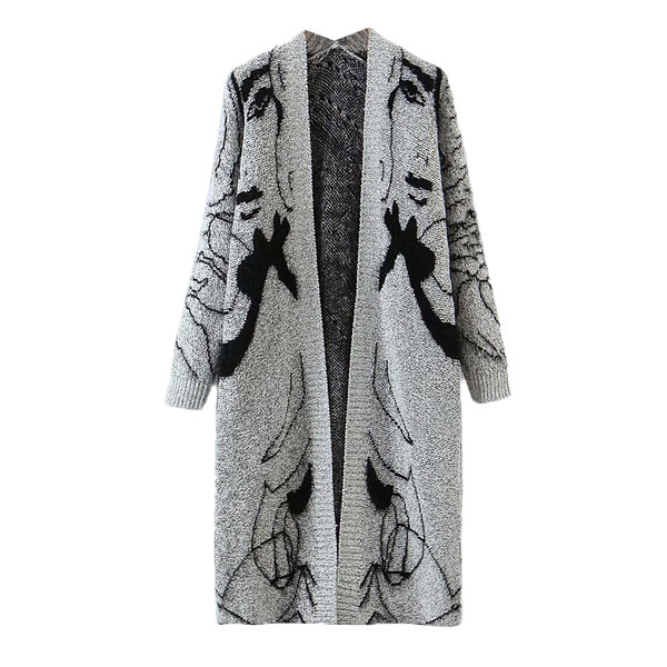 Ženski dugi kardigan bez kopčanja