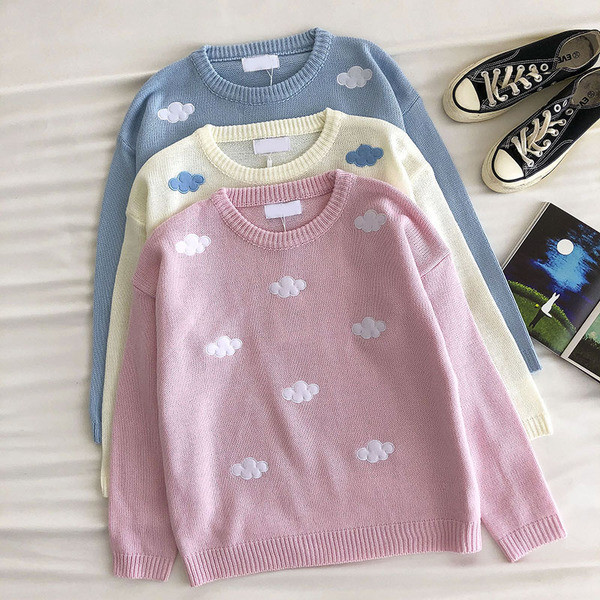 Πλεκτό γυναικείο πουλόβερ με στρογγυλή λαιμόκοψη