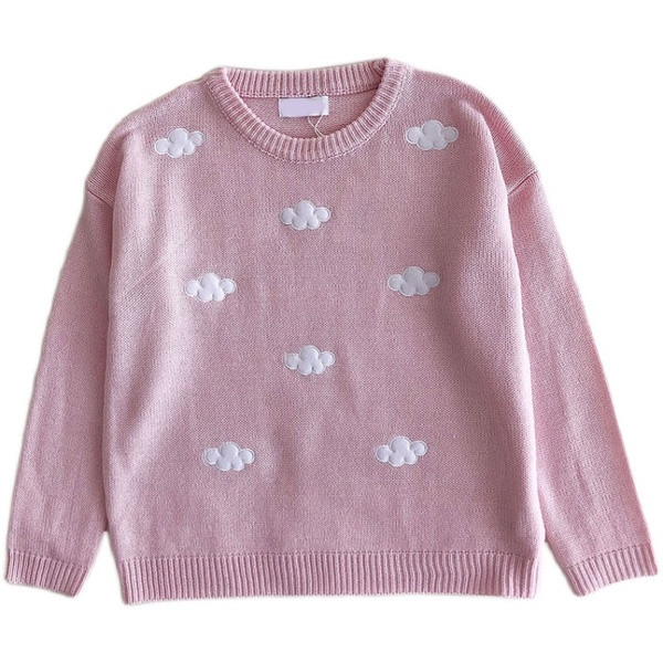 Πλεκτό γυναικείο πουλόβερ με στρογγυλή λαιμόκοψη