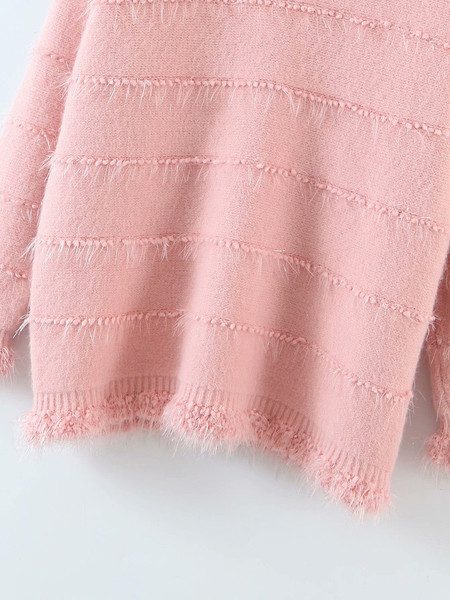 Moekas narmastega laia mustriga kampsun