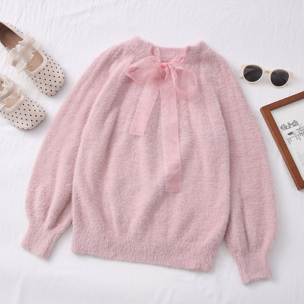 Νέο μοντέλο γυναικείο πουλόβερ με κορδέλα 