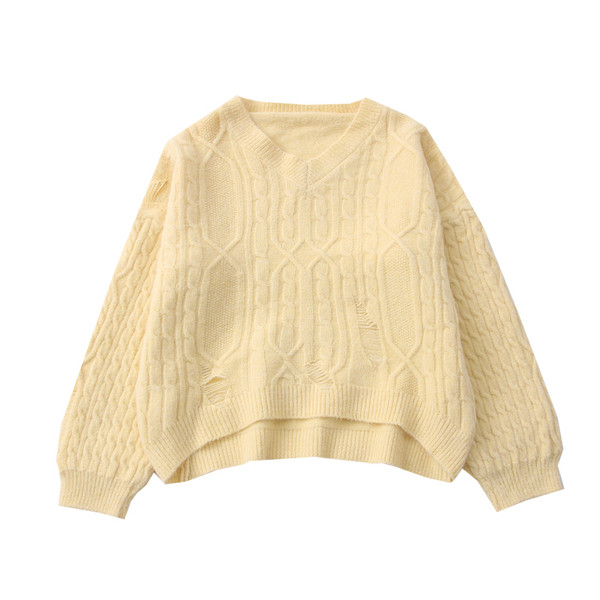 Moodne naiste kampsun V-kaelusega ja pikkade varrukatega