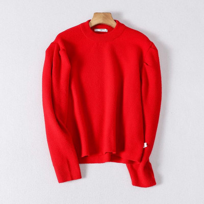 Φθινοπωρινό πουλόβερ με φουσκοτά μανίκια