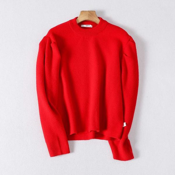 Φθινοπωρινό πουλόβερ με φουσκοτά μανίκια