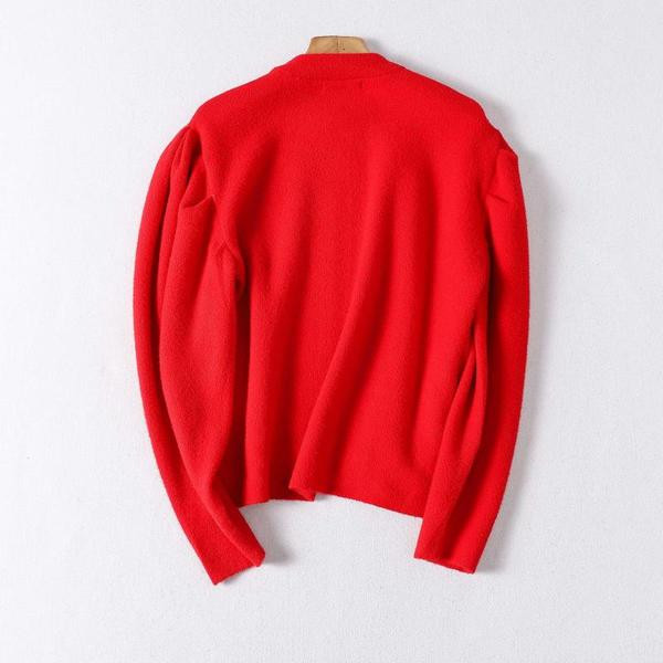 Φθινοπωρινό πουλόβερ με φουσκοτά μανίκια