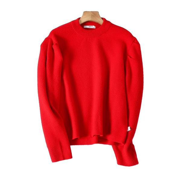 Φθινοπωρινό πουλόβερ με φουσκοτά μανίκια