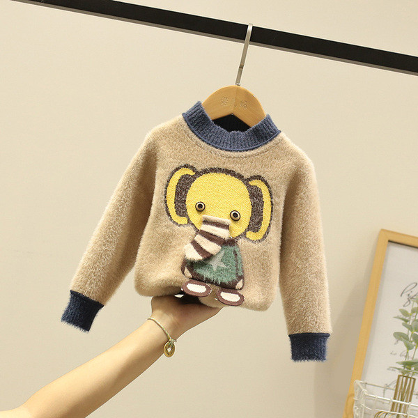 Madala krae ja 3D elemendiga udusulgedega laste kampsun poistele