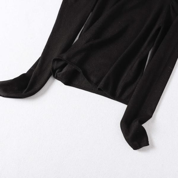 Γυναικείο καθημερινό πουλόβερ σε μαύρο χρώμα