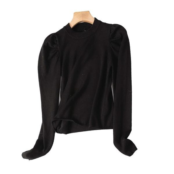 Γυναικείο καθημερινό πουλόβερ σε μαύρο χρώμα