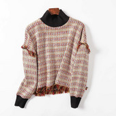 Lai kampsun polo krae ja narmastega