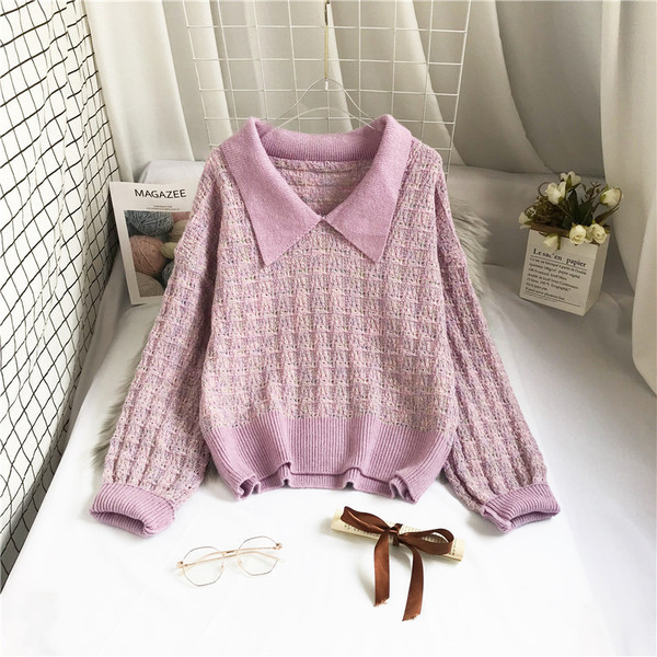 Uue mudeli krae ja pikkade varrukatega naiste kampsun