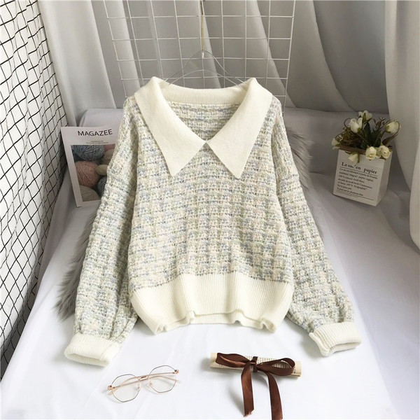 Uue mudeli krae ja pikkade varrukatega naiste kampsun