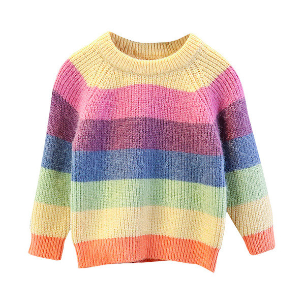 Laste lilleline ümara kaelusega kampsun tüdrukutele