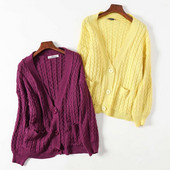 Casual φθινοπωρινή ζακέτα με κουμπιά και τσέπες