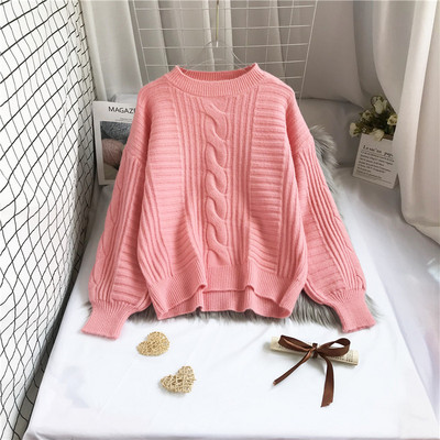 Naiste vabaaja kampsun pikkade varrukate ja ümara kaelusega