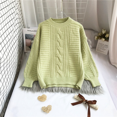 Naiste vabaaja kampsun pikkade varrukate ja ümara kaelusega