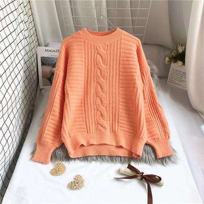 Naiste vabaaja kampsun pikkade varrukate ja ümara kaelusega