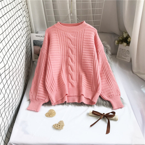 Naiste vabaaja kampsun pikkade varrukate ja ümara kaelusega