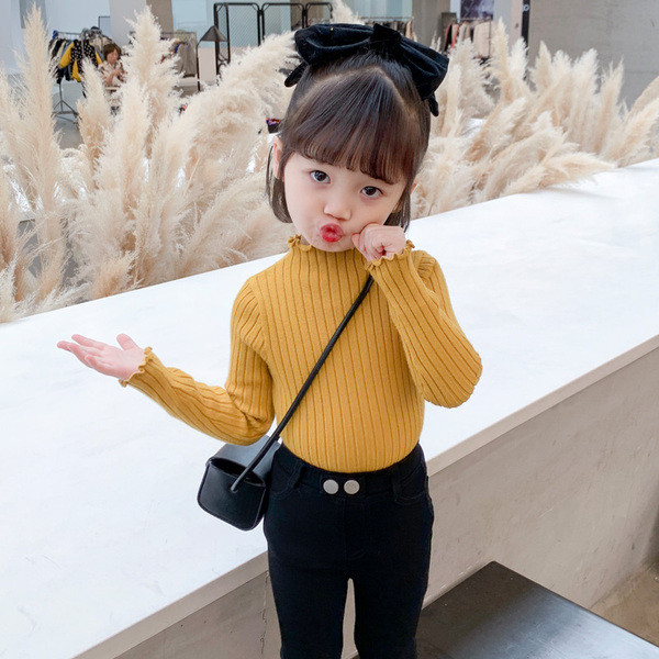 Moodne madala kraega laste kampsun tüdrukutele