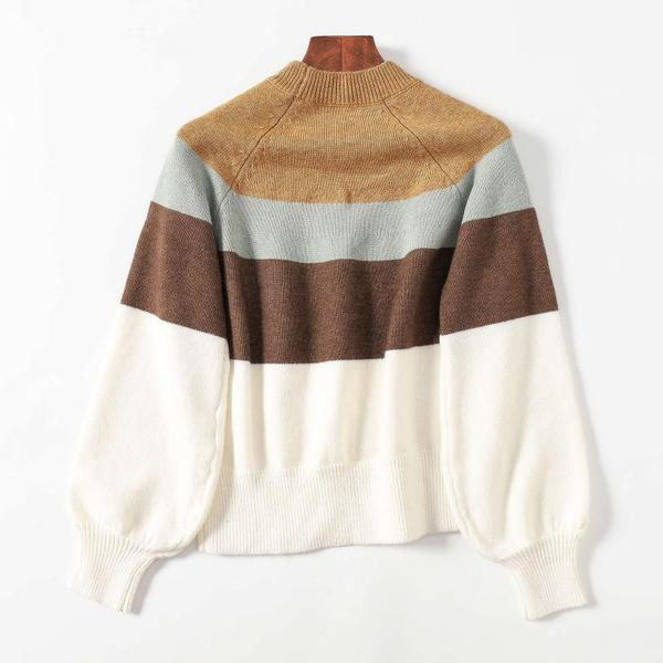 Φθινοπωρινό  ριγέ πουλόβερ για γυναίκες