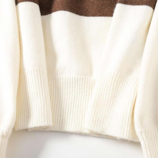 Φθινοπωρινό  ριγέ πουλόβερ για γυναίκες