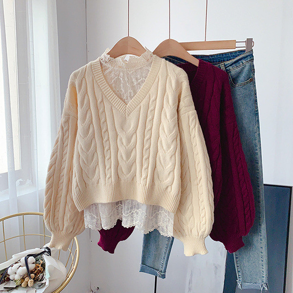 Γυναικείο casual πουλόβερ με λαιμόκοψη σε τρία χρώματα