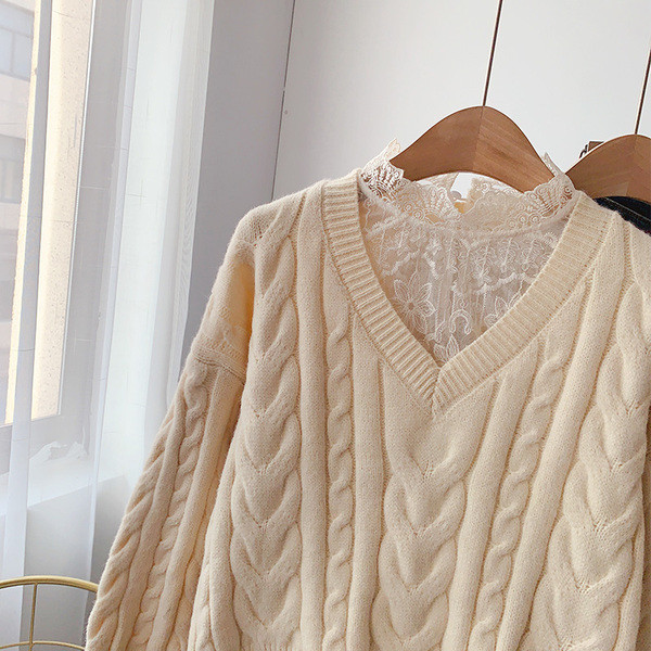 Γυναικείο casual πουλόβερ με λαιμόκοψη σε τρία χρώματα