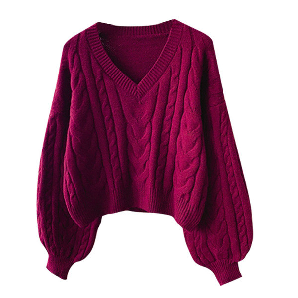 Γυναικείο casual πουλόβερ με λαιμόκοψη σε τρία χρώματα