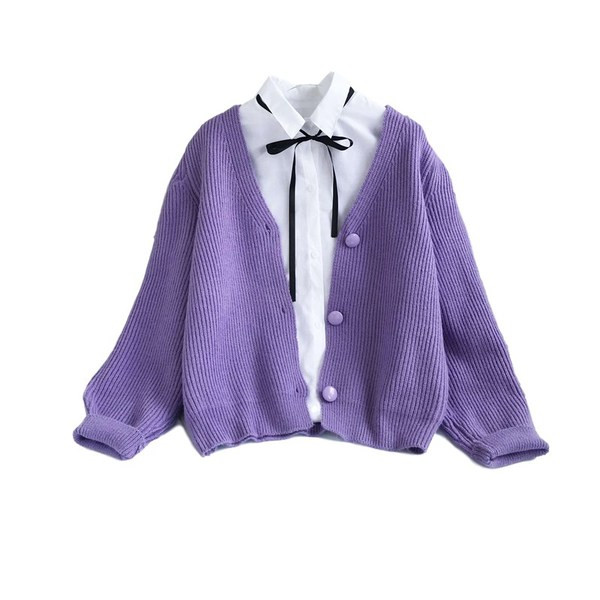 Γυναικεία πλεκτή ζακέτα  νέου μοντέλου με λαιμόκοψη