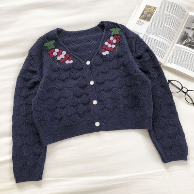 Γυναικεία casual ζακέτα με κεντήματα και κουμπιά