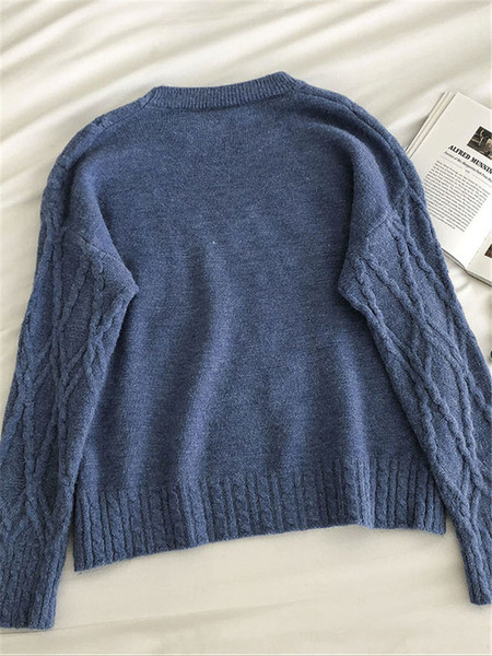 Casual γυναικείο πουλόβερ με στρογγυλή λαιμόκοψη