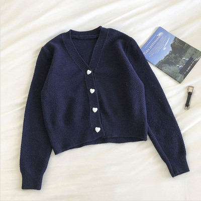 Γυναικεία πλεκτή ζακέτα με κουμπιά και μακριά μανίκια