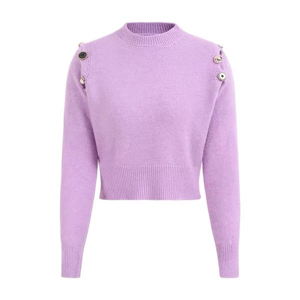 Γυναικείο casual πουλόβερ με γυμνούς ώμους, μεταλλικά στοιχεία και οβάλ ντεκολτέ