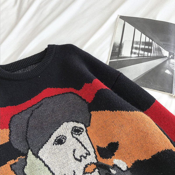 Ümmarguse kaelusega ja tikanditega vabaaja naiste kampsun