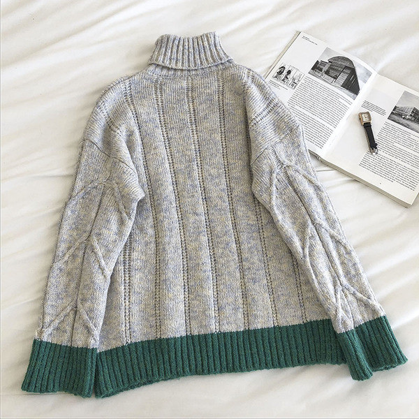 Casual γυναικείο πουλόβερ με κολάρο και μακριά μανίκια